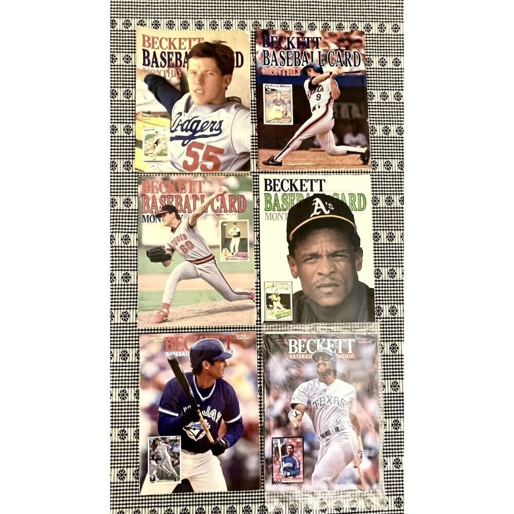Lot of 6 Beckett Baseball Card Monthly Magazines 1988-1994 Rickey Henderson Bo